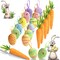 Easter Egg Ornaments and Carrot Hanging Ornaments 12 Pieces Colorful 6 Pieces Premium Foam Glitter Artificial Carrots Tree Decorations Home Party DIY Crafts